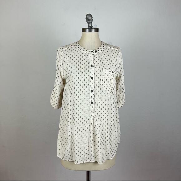 Free People Patterned Pocket Popover Top XS Short Sleeve - Picture 1 of 6